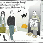 Halloween party cartoon, or Unemployment sadness?
