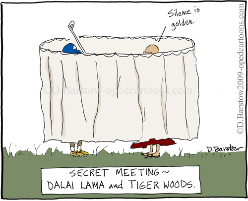 tiger woods and dalai lama cartoon