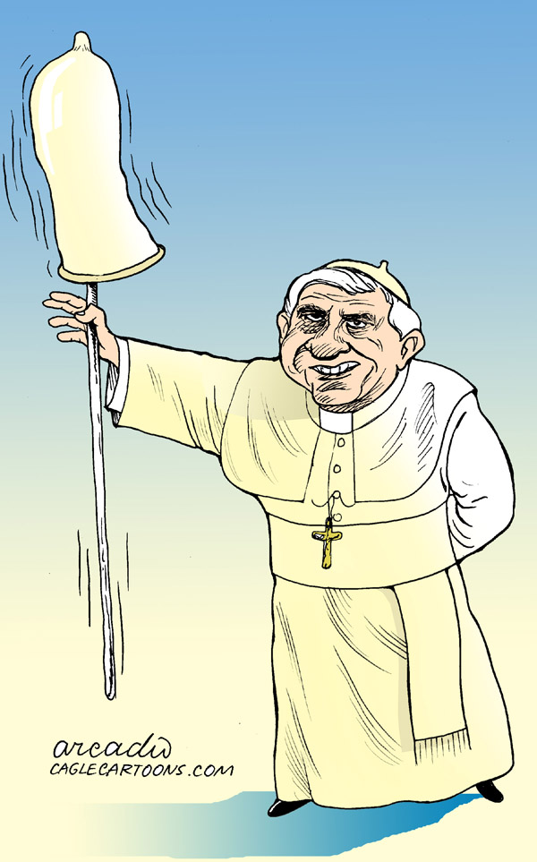 Arcadio Esquivel cartoon on Pope and condoms