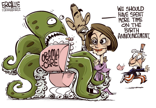 obama care cartoon by eric allie