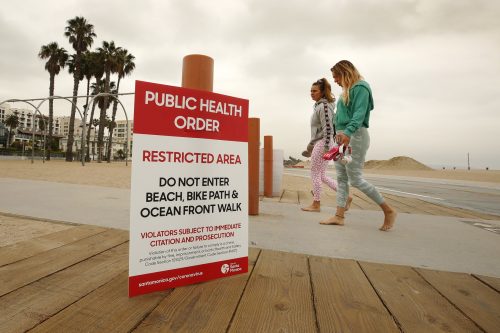 LA Beach goers ignore the rules! Yay!