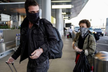 people at lax look like bandits with masks